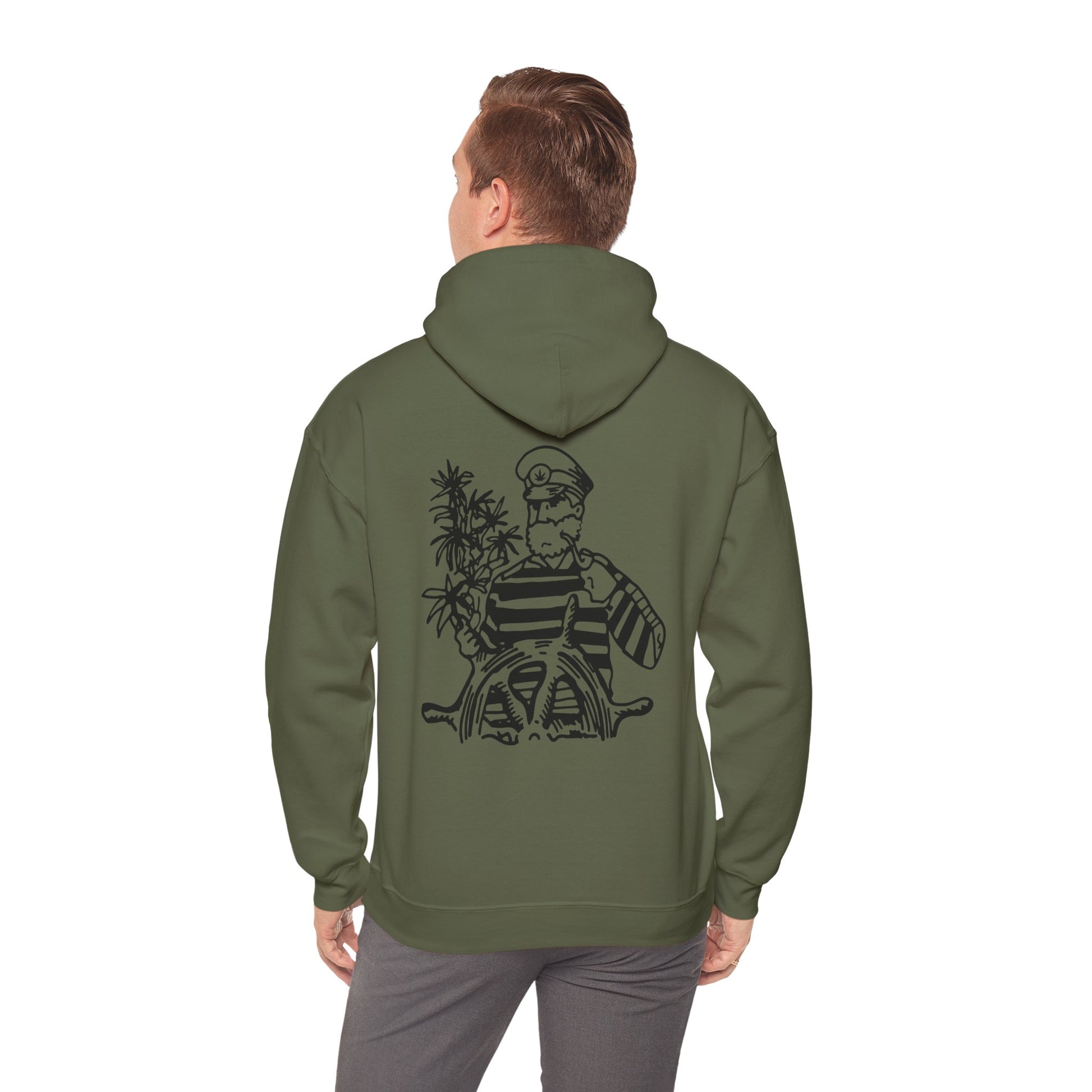 hoodie--vert-militaire--porte-dos